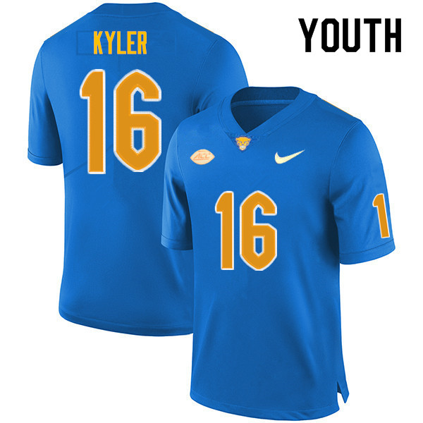 Youth #16 Derek Kyler Pitt Panthers College Football Jerseys Sale-Royal